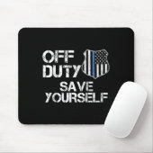 Tapis De Souris Off Duty Save Yourself Funny Lice Blue Line Gift (Avec souris)