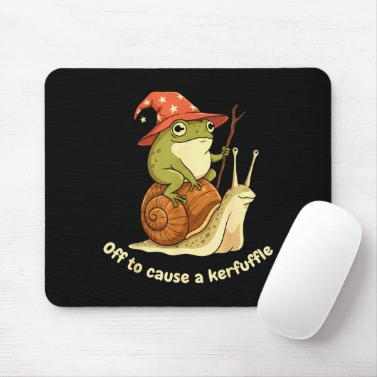 Tapis De Souris Off To Cause A Kerfuffle Funny Cowboy Frog Meme (Avec souris)