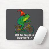 Tapis De Souris Off To Cause A Kerfuffle Funny Frog Wizard Bicycle (Avec souris)