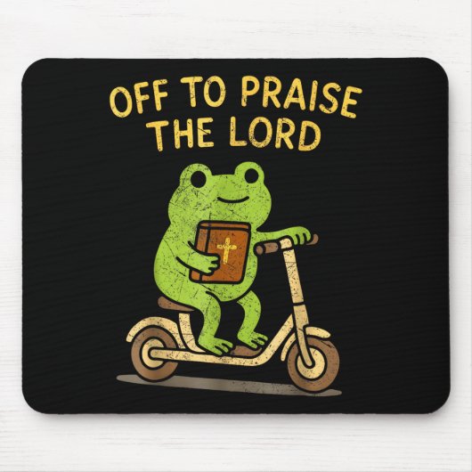 Tapis De Souris Off To Praise The Lord Frog Christian (Devant)