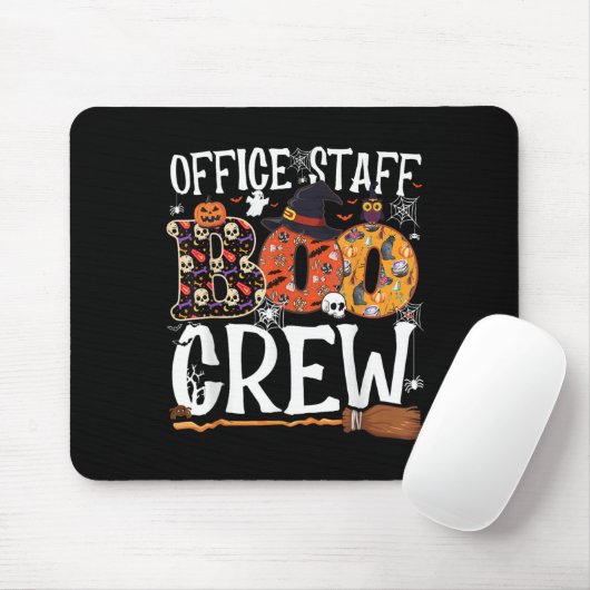 Tapis De Souris Office Staff Boo Crew Funny Halloween Matching Cos (Avec souris)