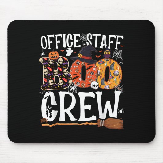 Tapis De Souris Office Staff Boo Crew Funny Halloween Matching Cos (Devant)