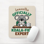 Tapis De Souris Officially Koala-fied Expert Funny Coffee Pun (Avec souris)