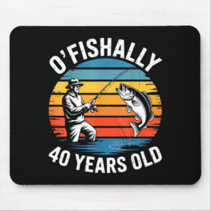 Tapis De Souris Officiellement 40 ans drôle de pêche 40e anniversa
