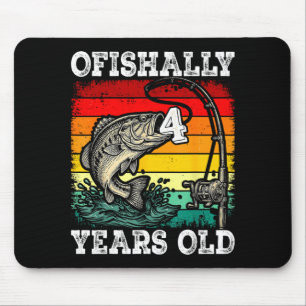 Tapis De Souris Officiellement 4 ans drôle anniversaire pêche