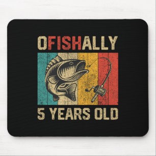 Tapis De Souris Officiellement 5 ans drôle de pêche anniversaire p