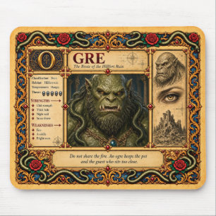 Tapis De Souris Ogre, Art du Bestiaire Médiéval