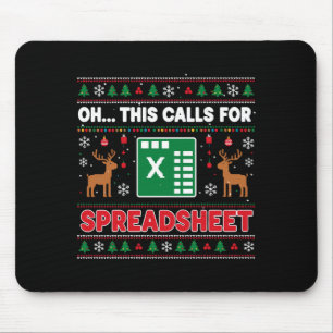 Tapis De Souris Oh ceci appelle un pull de Noël de feuille de calc