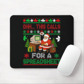 Tapis De Souris Oh ceci appelle un pull de Noël de feuille de calc (Avec souris)