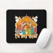 Tapis De Souris Oh Holy Night Christian Nativity Scene Christmas R (Avec souris)