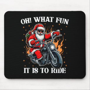 Tapis De Souris Oh Quelle Joie De Rouler En Moto Biker Santa C