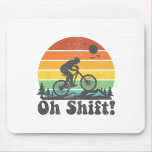 Tapis De Souris Oh Shift Drôle de cycliste de VTT Vélo Rétro Cy