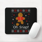 Tapis De Souris Oh Snap Gingerbread Man Cute Christmas Cookie Ugly (Avec souris)