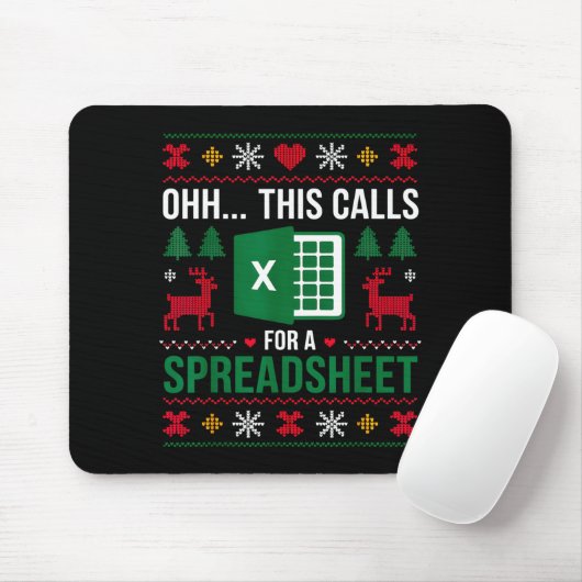 Tapis De Souris Oh This Calls For A Spreadsheet Christmas (Avec souris)