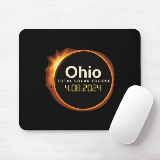 Tapis De Souris Ohio Solar Eclipse 2024 Totalité Avril 8 Hommes Fe (Avec souris)