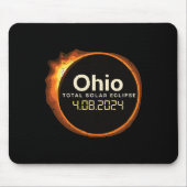 Tapis De Souris Ohio Solar Eclipse 2024 Totalité Avril 8 Hommes Fe (Devant)
