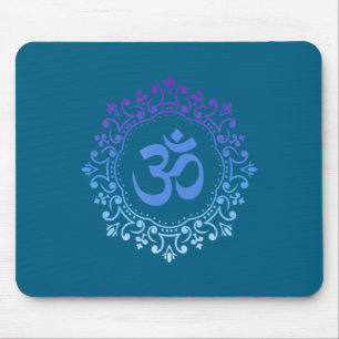 Tapis De Souris Ohm Yoga Nouvel Âge Mandala Sonore Violet Et Bleu