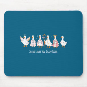 Tapis De Souris oie chrétienne jésus aime oie sotte religieuse