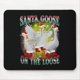 Tapis De Souris Oie De Noël Sur La Père Noël Perdue Oie Silly Ani