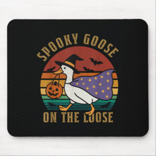 Tapis De Souris Oie De Soie vintage Sur L'Halloween Loose Drôle Ré
