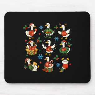 Tapis De Souris Oie joyeuse rétro Santa Noël mignonne joyeuse Oie