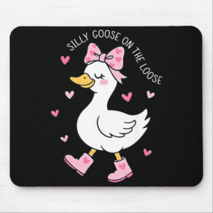 Tapis De Souris Oie Silly de la Saint-Valentin en Liberté Coquette