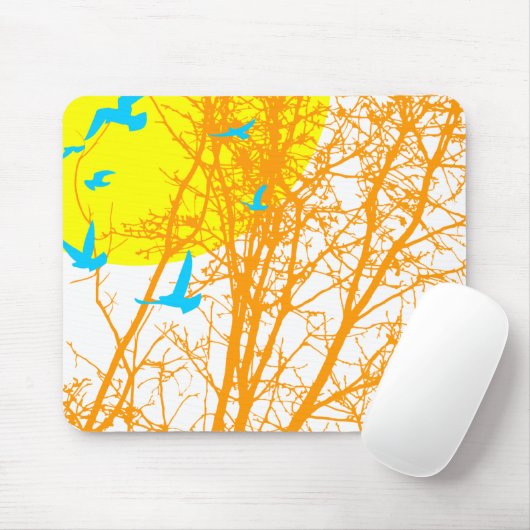 Tapis De Souris oiseau à silhouette (Avec souris)