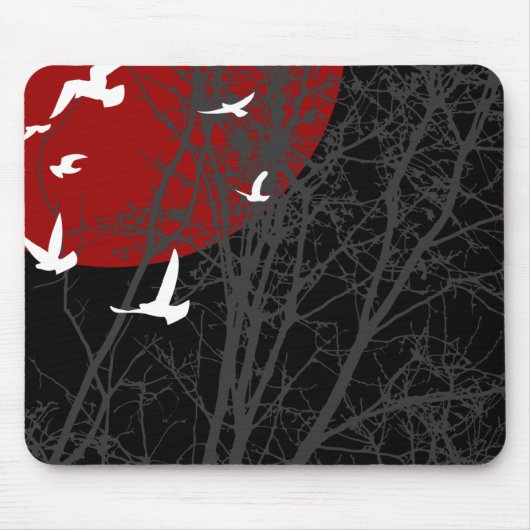 Tapis De Souris oiseau à silhouette (Devant)
