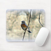 Tapis De Souris Oiseau bleu de bonheur (Avec souris)