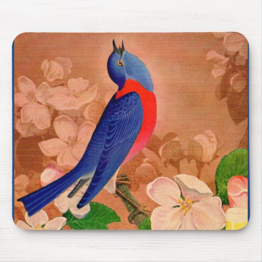 Tapis De Souris oiseau bleu du bonheur (Devant)