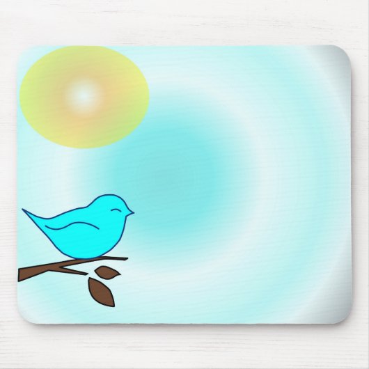 Tapis De Souris Oiseau bleu Mousepad (Devant)