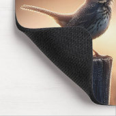Tapis De Souris Oiseau Chantant Une Chanson Sur Un Pencepost (Coin)