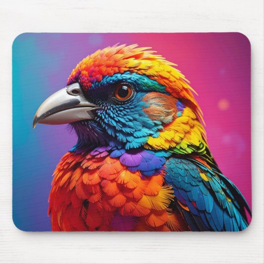 Tapis De Souris oiseau coloré (Devant)