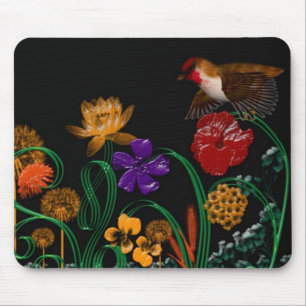 Tapis De Souris oiseau dans la boîte de fleur