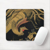 Tapis De Souris Oiseau de coq d'or Classique japonais Antique (Avec souris)