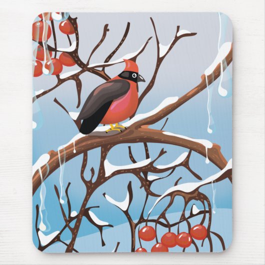 Tapis De Souris oiseau d'hiver (Devant)