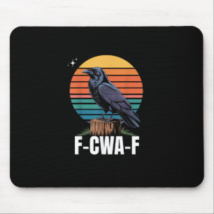 Tapis De Souris Oiseau drôle rétro F-Caw-F Corbeau Corbeau Oiseau