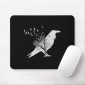 Tapis De Souris Oiseau du Corbeau noir (Avec souris)