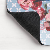 Tapis De Souris Oiseau et fleurs de cerisier bleus (Coin)