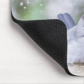 Tapis De Souris Oiseau gris au bain d'oiseaux (Coin)