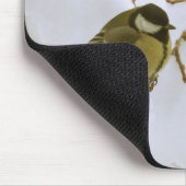 Tapis De Souris Oiseau jaune dans la neige Photo Mousepad (Coin)