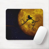 Tapis De Souris Oiseau mignon dans le clair de lune (Avec souris)