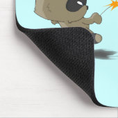 Tapis De Souris Oiseau mignon de raton laveur clôturant l'Anime (Coin)