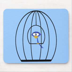 Tapis De Souris Oiseau mis en cage Mousepad