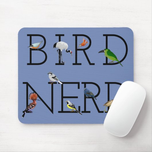 Tapis De Souris Oiseau Nerd trois (Avec souris)