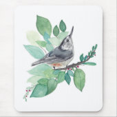 Tapis De Souris Oiseau nuthatch à poitrine blanche (Devant)