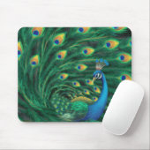 Tapis De Souris Oiseau Paon Bleu (Avec souris)
