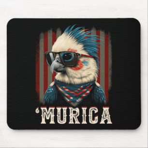 Tapis De Souris Oiseau Perruche Patriotique Drapeau Américain 4 Ju