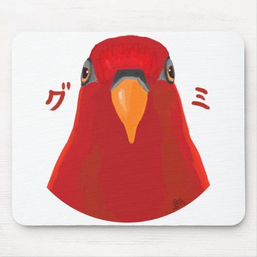 Tapis De Souris Oiseau rouge "GUMI" (Devant)