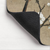 Tapis De Souris Oiseau sur une branche de floraison (Coin)